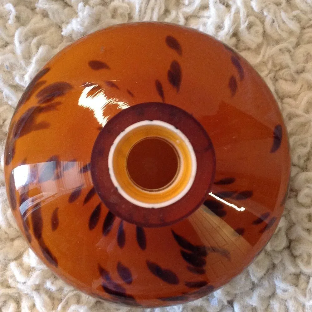 Squat Body Luster Glass Bud Vase Similar - Murano Polished Pontil Scar Art Glass